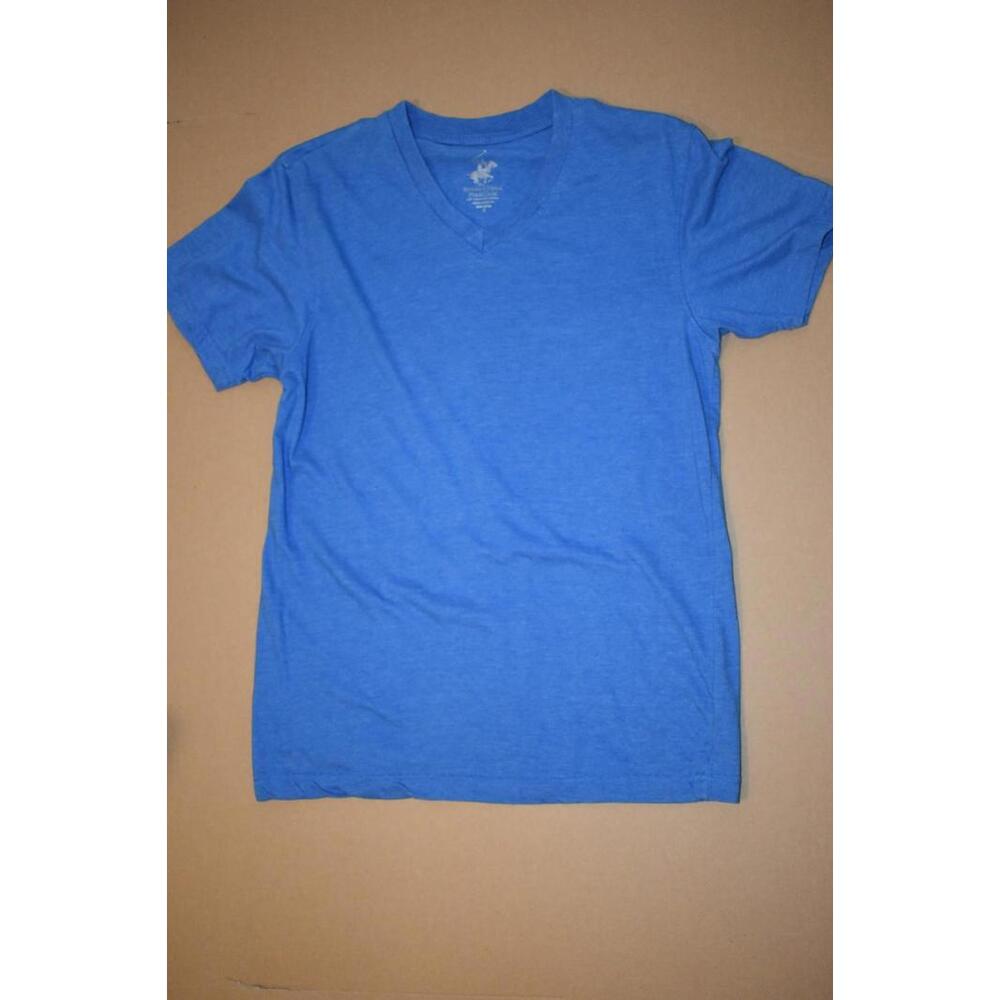 Beverly Hills Polo Club Men's Blue V-Neck Tee Size Small